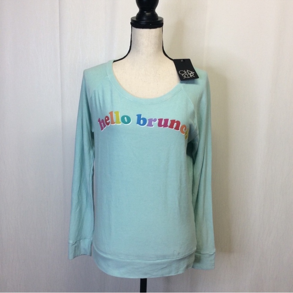 Chaser Hello Brunch Raglan Cozy Knit Pullover  M